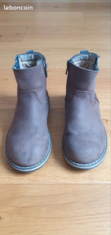 Chaussures/Boots garçon, cuir, marron, zips, Jacadi Chaussures