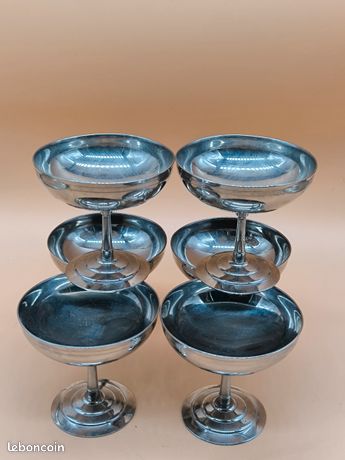 Coupes Létang Rémy pour glace, dessert en inox 18/10 (lot de 6