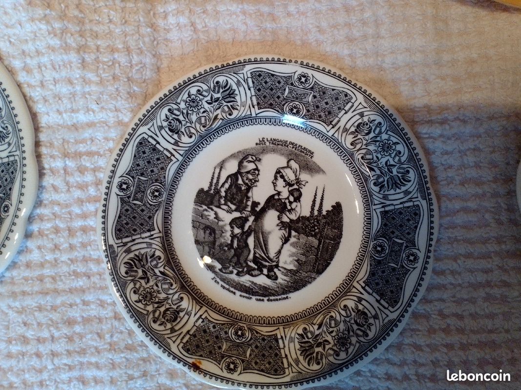 Six assiettes rébus Gien dans sa boîte d'origine (image 4)