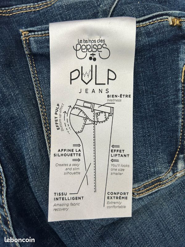Jeans Lodge Pulp Slim 7/8ème LE TEMPS DES CERISES Taille 32 Neuf (image 8)