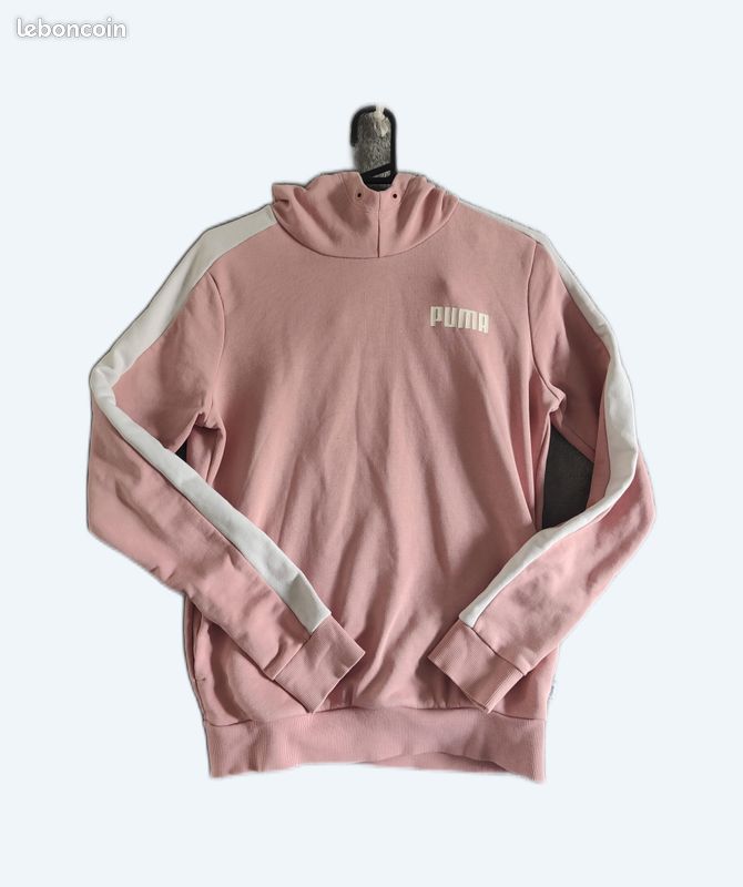 Sweat à capuche Puma rose clair – Taille S – Style sport girly