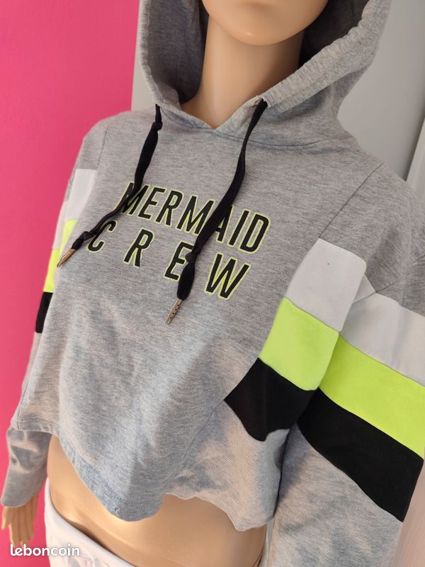 Crop Sweat Long A Capuche Femme Pull Gilet Gilet Champion Femme