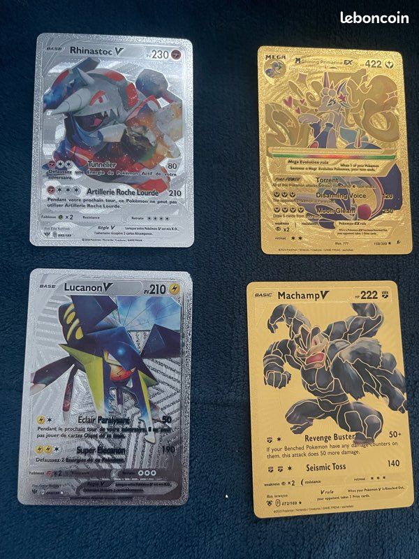 Lot de 5 cartes Pokémon V - Pas de doublons - Pack Pokémon ultra rare - Cartes Pokémon rares
