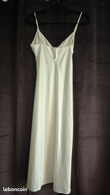 Robe nuisette satin écru Darjeeling – lingerie chic – taille 42 (peut convenir 38-40) (image 2)