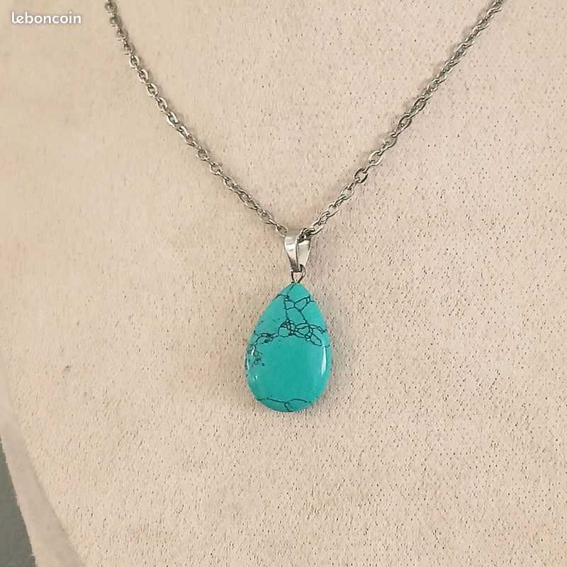 Pendentif Turquoise Véritable des Etats-Unis (réf pt9) | Cœur de Pierres