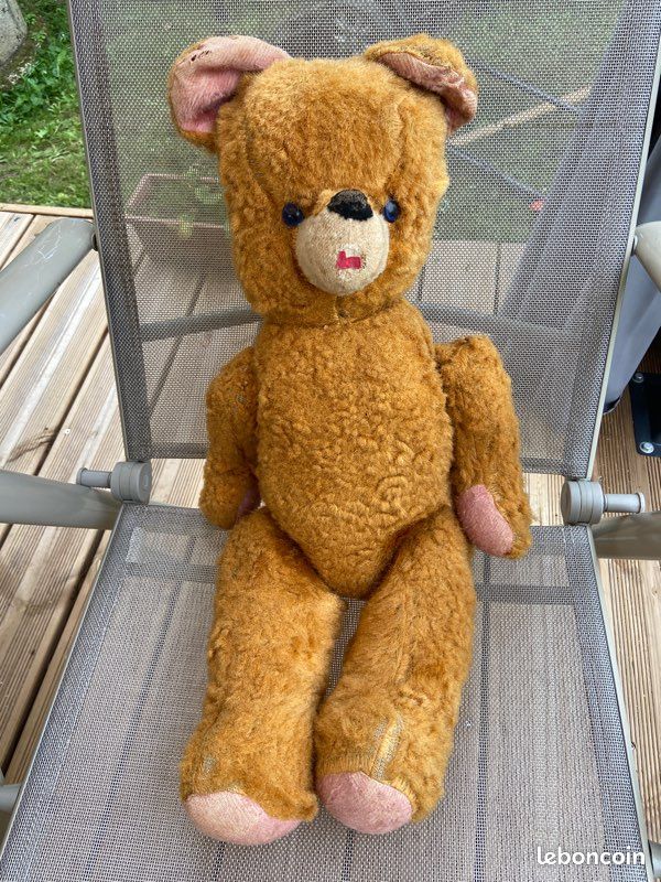 Ancien Ours En Peluche Articulé Années 50/60 - H45 Cm - Sans Marque - Occasion