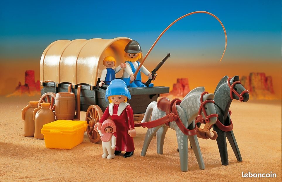 Playmobil far West 3278 colons et chariot couvert Jeux Jouets