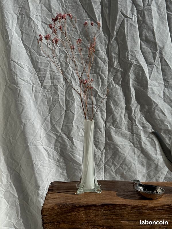 Vase soliflore blanc en verre (image 18)