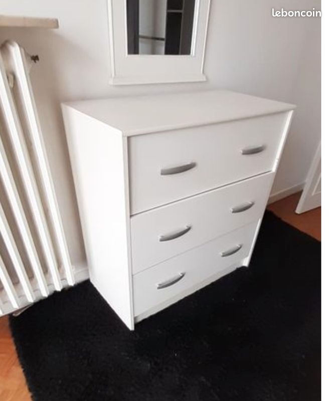 Commode blanche 3 tiroirs (image 2)