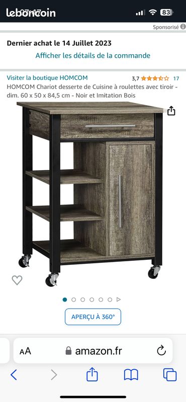 Vends cause déménagement Console à roulettes (image 1)