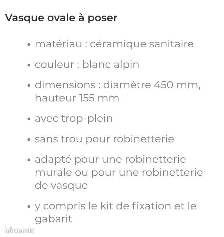 Vasque neuve Villeroy et Boch (image 3)