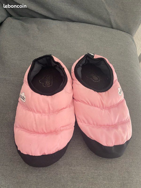 Chausson pantoufle femme Nuvola rose et noir taille 38/39 Chaussures