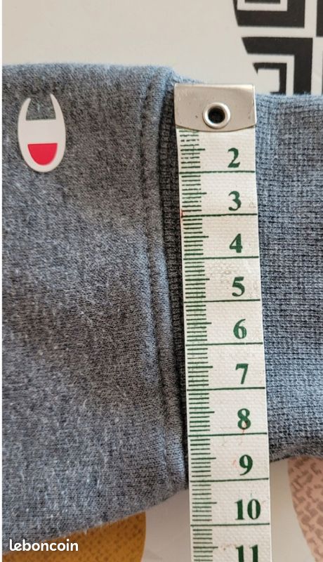 Champion Sweat Hoodie crewneck TS/TFr36- Gris Chiné-Logo Noir Devant-Coupe Comfort Fit (image 17)