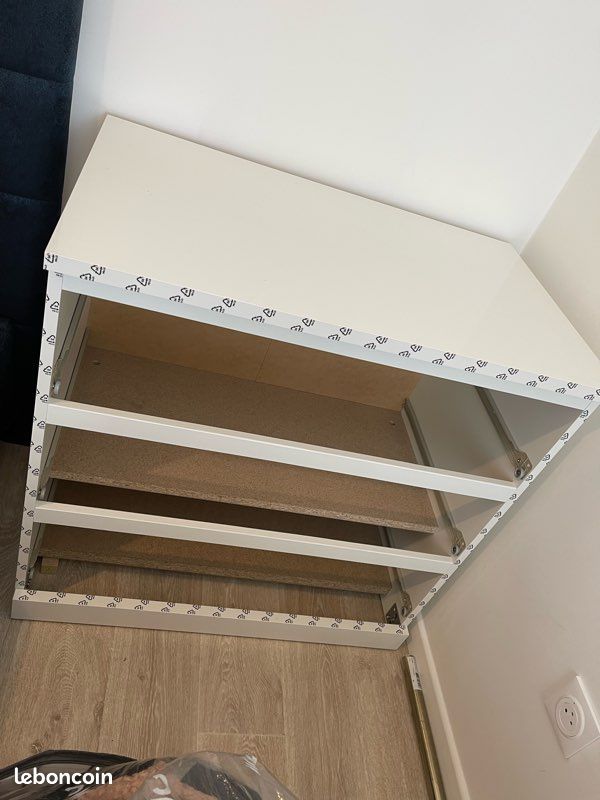 Commode IKEA blanc braillant MALM 3 tiroirs 80x78 cm (image 2)