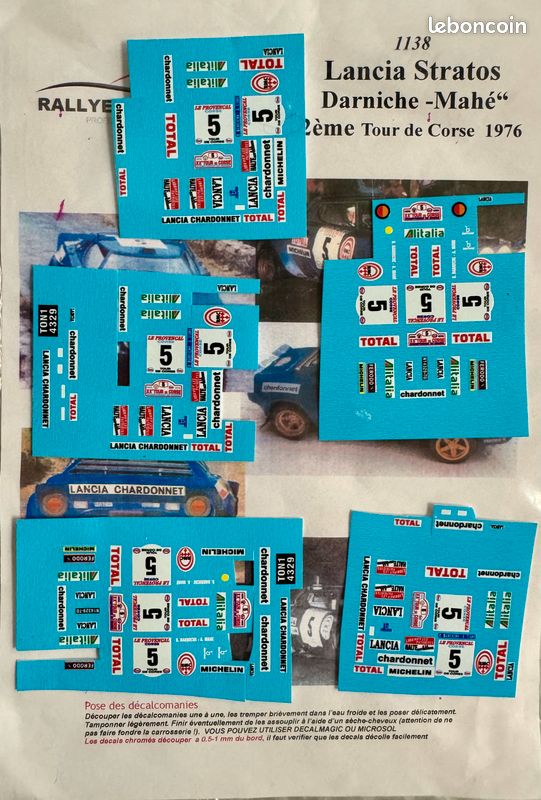 DECALS 1/24 LANCIA Stratos Darniche Tour De Corse 1975 Wrc Rally Rallye