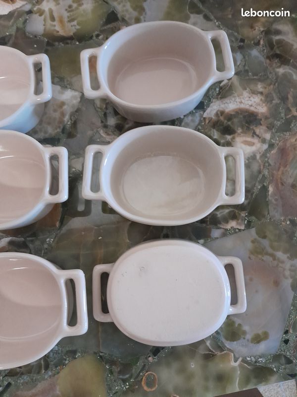 Lot de 6 cocottes beige porcelaine (image 2)
