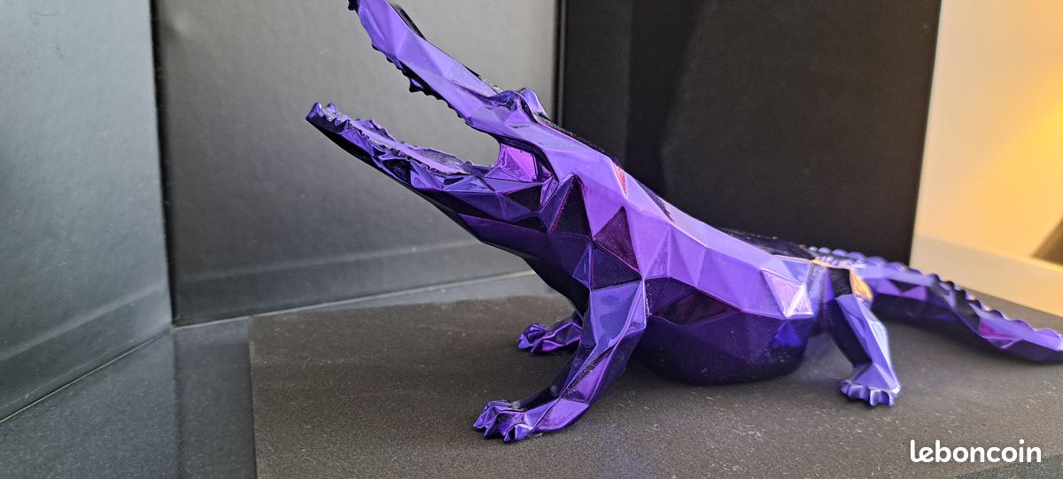 Statue crocodile Richard Orlinski violette (image 1)