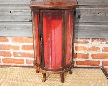 Vitrine Baroque Demi-cercle Palazzo INT - Or, Bois, Vitrée, 4 Tiroirs, 212cm