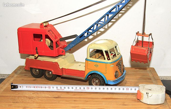 Tin Car CRANE Model Car Crane Truck Crane Vintage 47cm Nostalgia