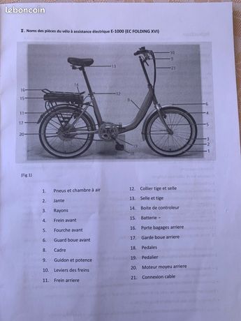 Vélo neuf électrique pliant toplife e-1000 Vélos