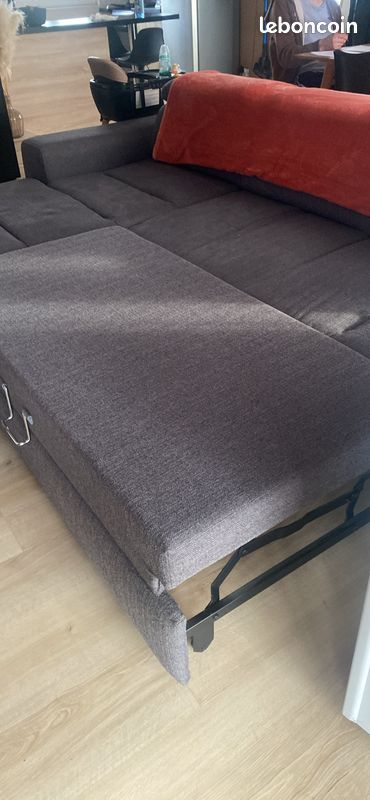 Canapé gris méridienne convertible (image 3)