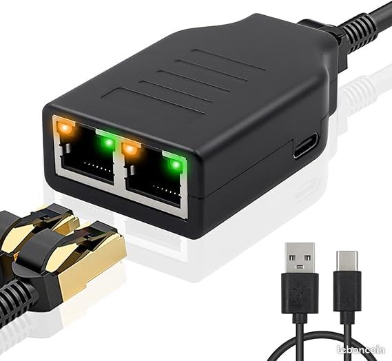 Répartiteur Ethernet Gigabit 1 Vers 4 Ports – Diviseur RJ45 Haute Vitesse 1000 Mbps – Plug & Play Pour TV, PC, Console