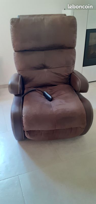 Canapé de relaxation en nubuck Farenza-Marron-Système