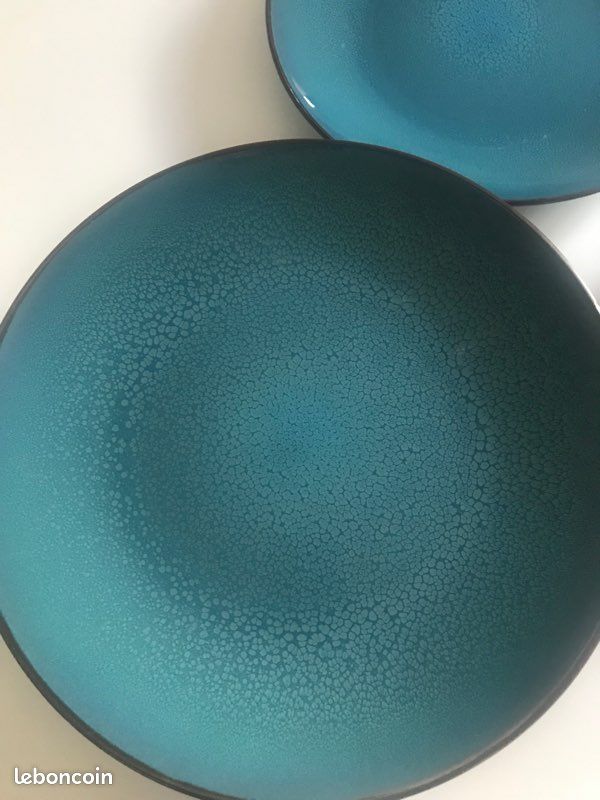 Lot de 8 assiettes en grès bleu (image 4)