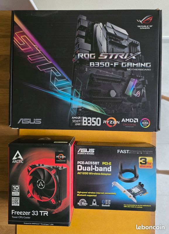 ⚠️ Kit upgrade complet AM4 – Ryzen 7 1800X + ROG Strix B350‑F + 