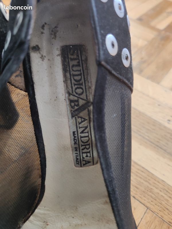 CHAUSSURES FEMME TALONS HAUTS 36 - CARBONE MADE IN ITALY - MULES NOIRES SYNTHÉTIQUE
