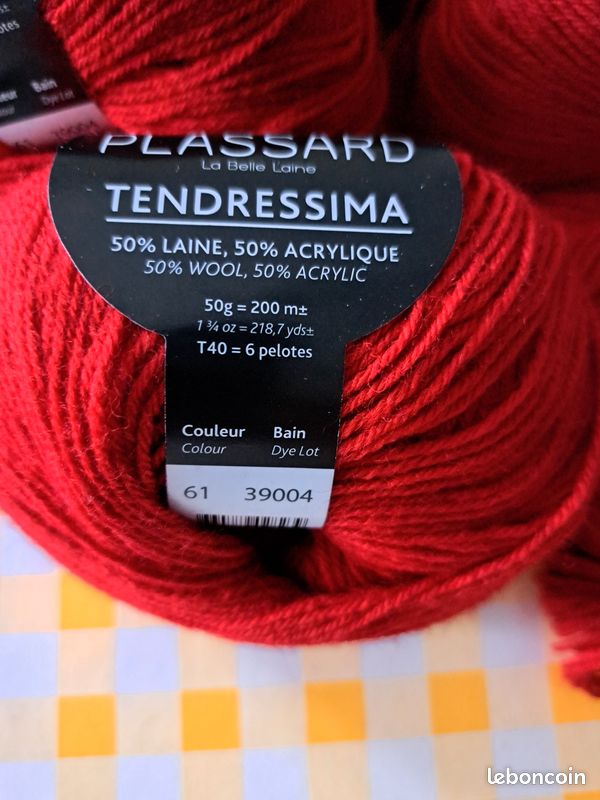 Laine plassard tendressima rouge fonce (image 2)