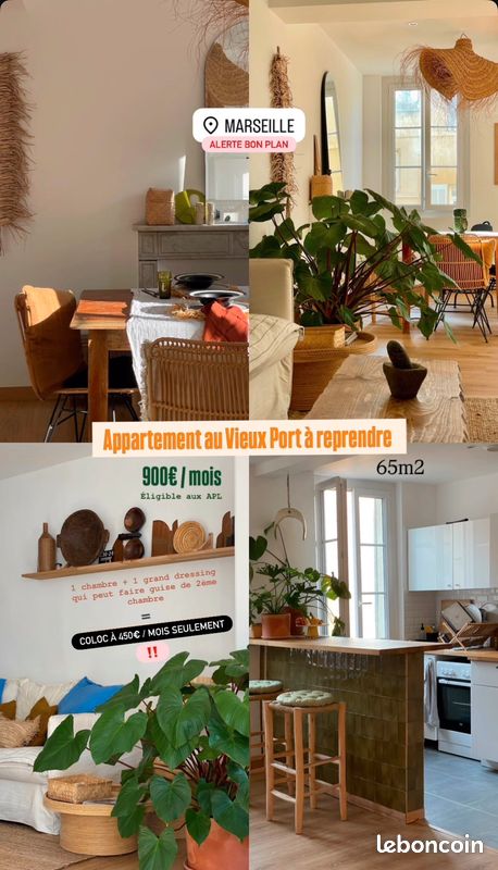 Appartement 3 pièces 64 m² · à Marseille · 64 m² · 960 €