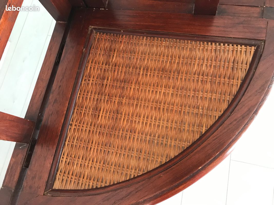 Etagère bois + osier tressé façon panetière, pliable, polyvalent, bibliothèque, étagère cuisine, etc (image 3)
