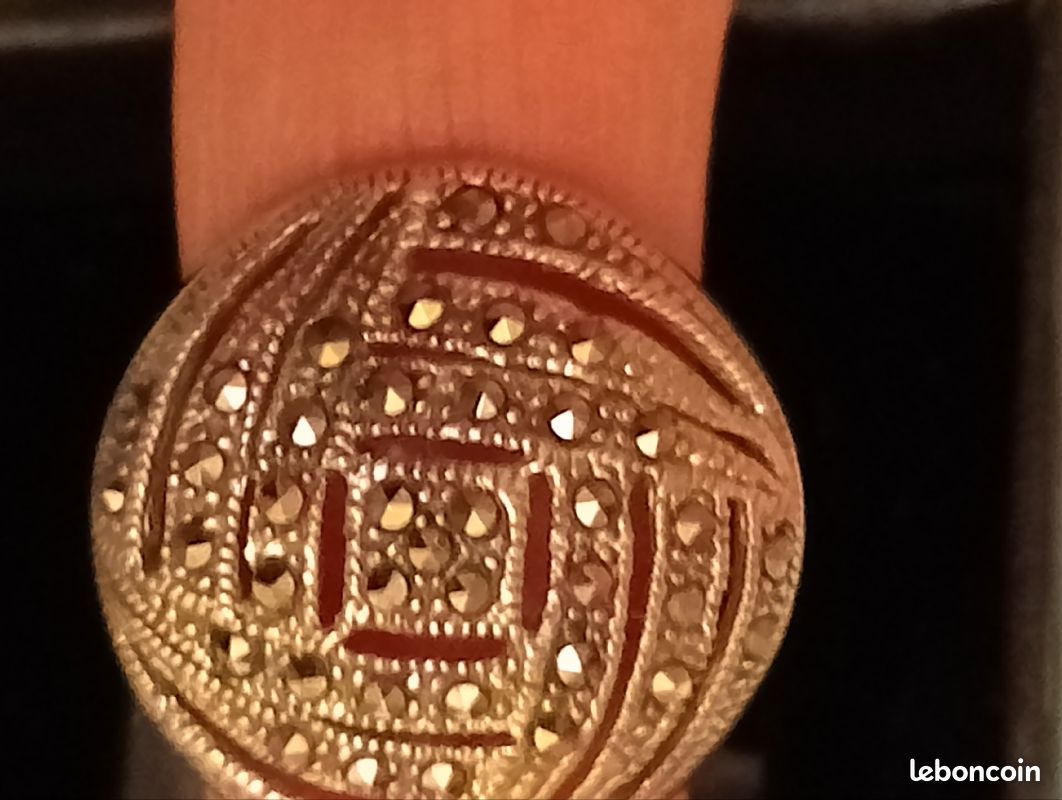 Bague argent 926 ct, Pierres naturelles. Tour de doigt 50/505 (image 1)
