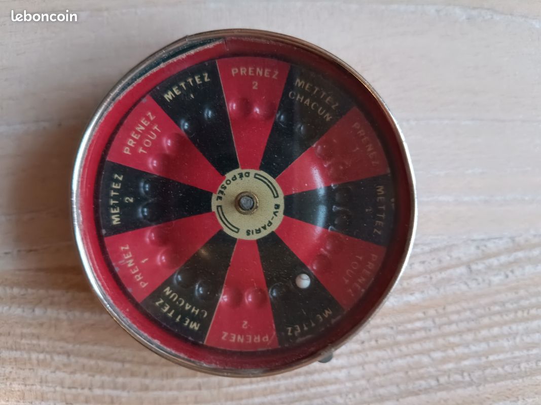Ancien Jeu De Poche Roulette - Casino - Objet Pub Pneu Dunlop - Vintage