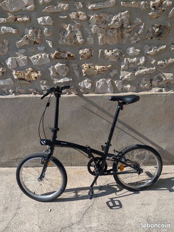 Vélo pliant Décathlon B'Twin Fold 100 – Noir – État quasi neuf (image 1)