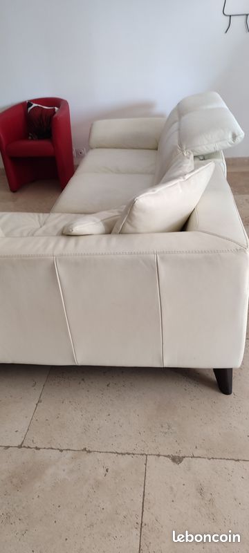 Canapé cuir blanc (image 9)