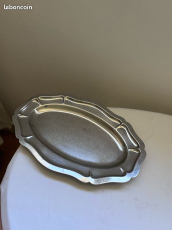 Plateau rond en inox 18 - 10 brillant