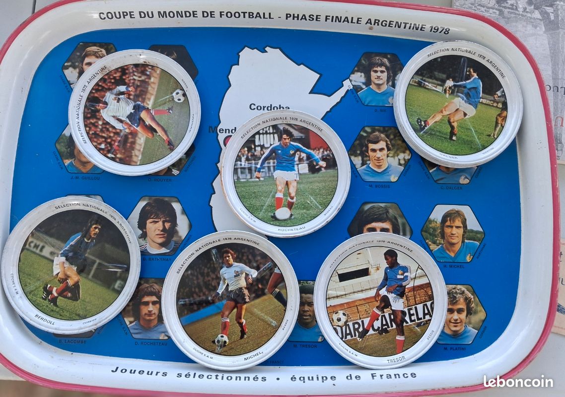 Plateau Collector Coupe Du Monde 1978 – Argentine – France Platini – Football Vintage