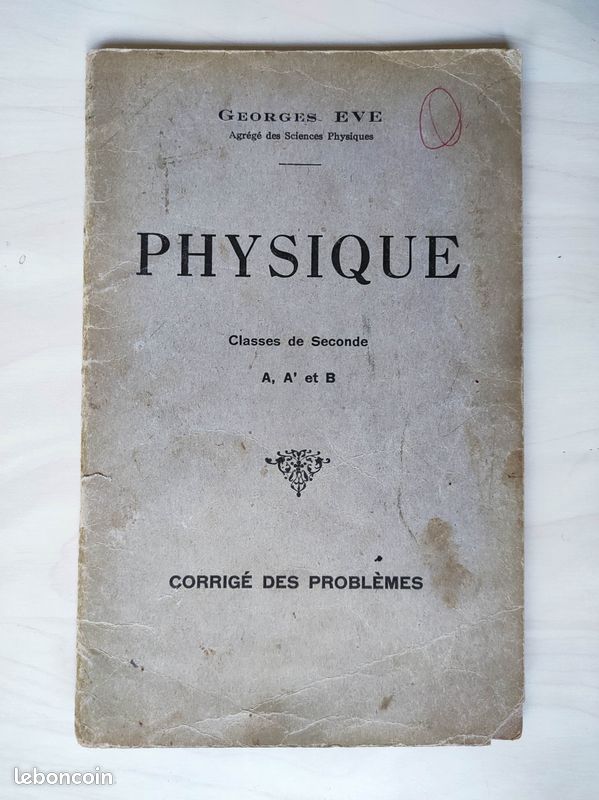 Livret de physique 1938 Georges EVE (image 1)