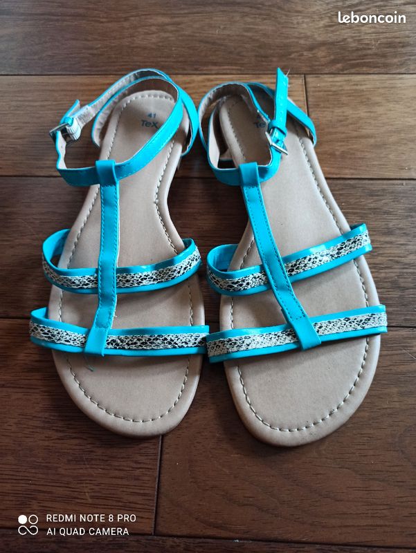 Sandale bleu estival femme (image 1)