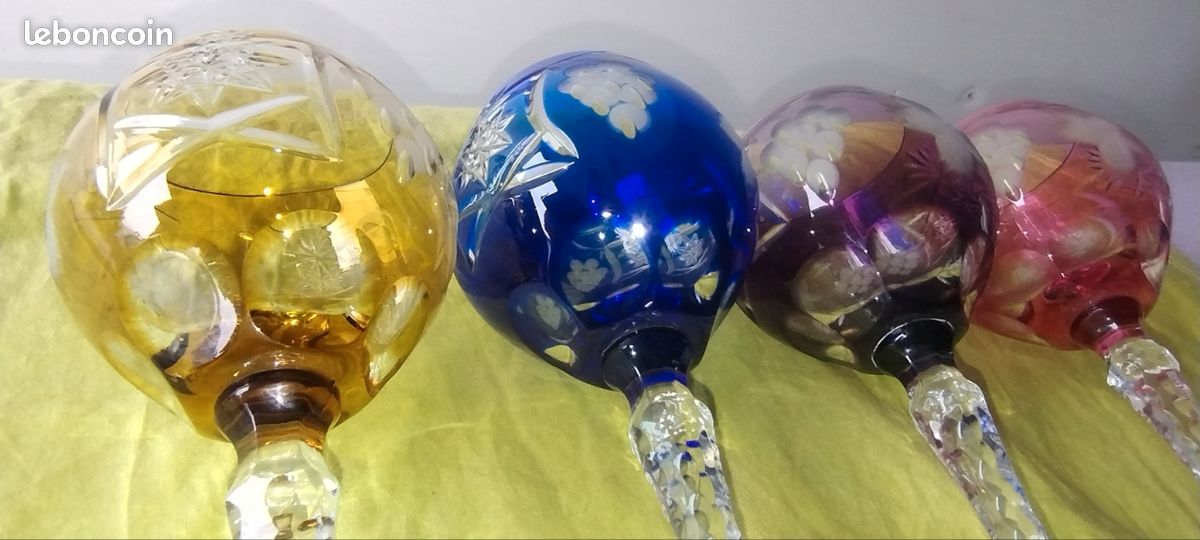 4 verres à vin colorés en cristal de Lorraine ⚜️ (image 5)