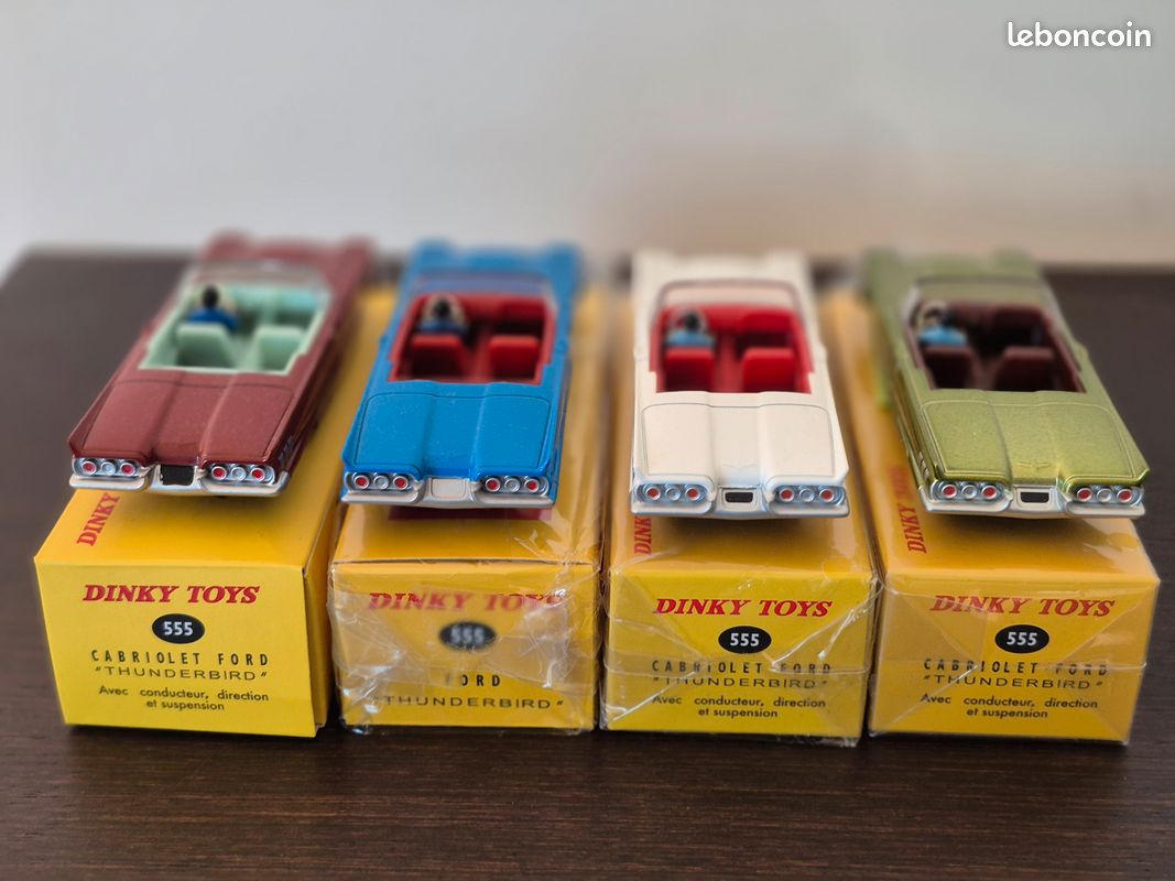 Ford Thunderbird cabriolet 1958 Vert métal Dinky Toys 555 Atlas F Neuf 1/43