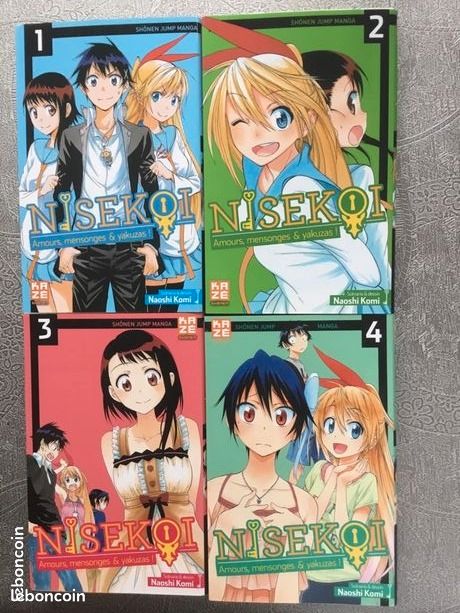 Lot de 4 shônen mangas Nisekoi - Amours, mensonges et yakuzas, de Naoshi Komi (image 1)