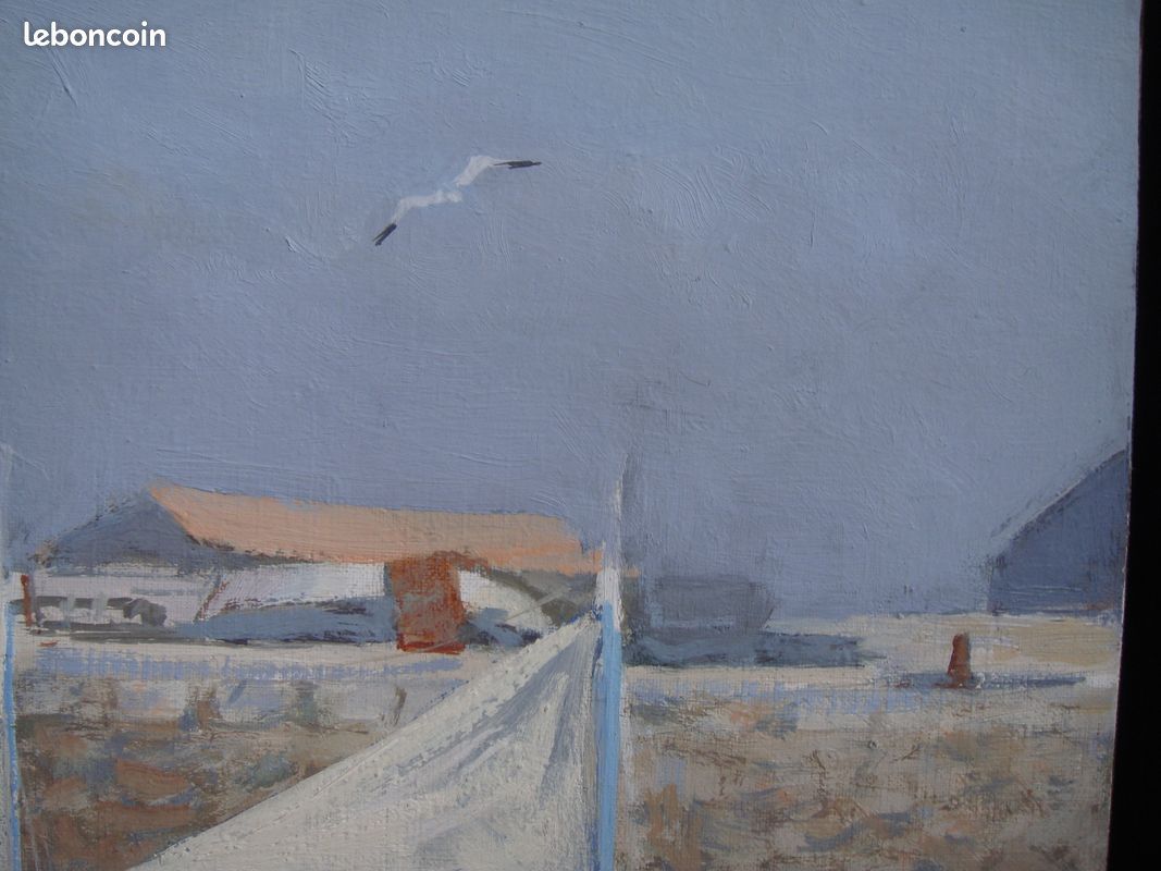Aquarelle Originale Signée Joyce - Bateaux à Littlehampton 1964 - Oeuvre D'art Maritime XXème