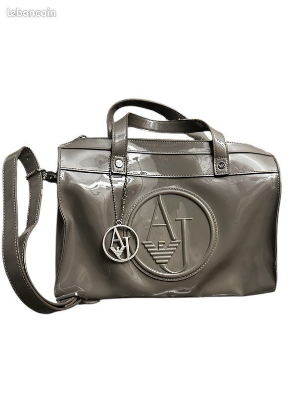 Sac à main gris brillant Armani Jeans Accessoires Bagagerie