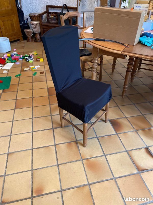 Lot de 6 Housses extensibles noires neuve de chaise (image 2)
