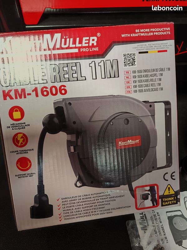 Enrouleur automatique de câble électrique 11m 3G2,5mm² KraftMuller Pro Line (image 3)