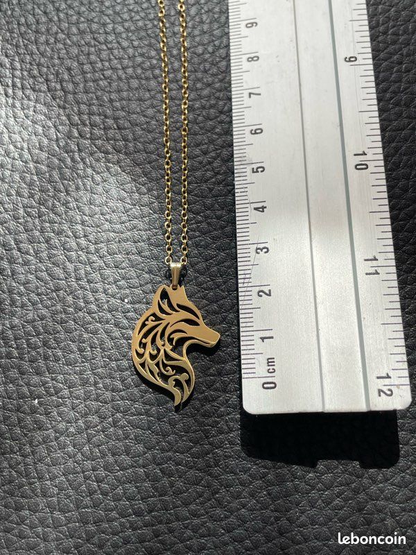Collier loup en acier inoxydable pour homme, collier avec pendentif tête de loup, collier homme loup, 35 g - France