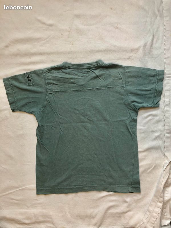 Teeshirt tee-shirt col V émeraude bleu vert 6-8 ans stones and bones os manches courtes été garçon (image 6)
